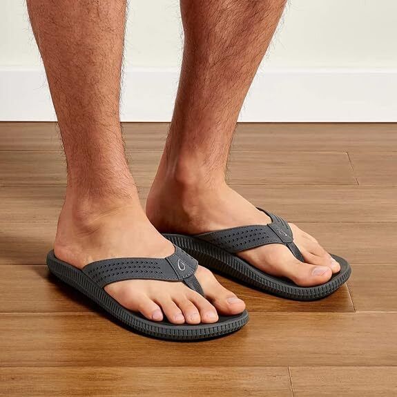 OluKai Men's Ulele 10435-6C40 Dk Shadow/Black Beach Sandals Brand New - AllSportsWearUSA